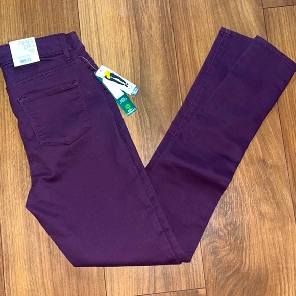 New! Time & Tru High Rise Purple Skinny Jeans/Jeggings Size 2 Tall - Picture 7 of 9